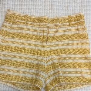 Women's Yellow Patterned Knit Shorts